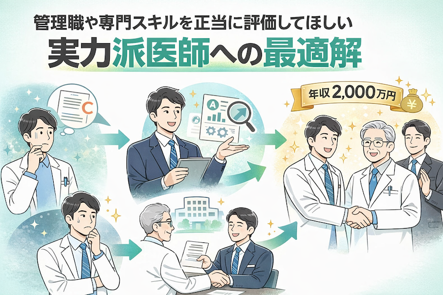 管理職や専門スキルを正当に評価してほしい実力派医師への最適解